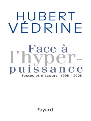 cover image of Face à l'hyperpuissance